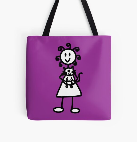 The girl with the curly hair - dark purple All Over Print Tote Bag