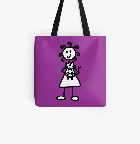 The girl with the curly hair - dark purple All Over Print Tote Bag