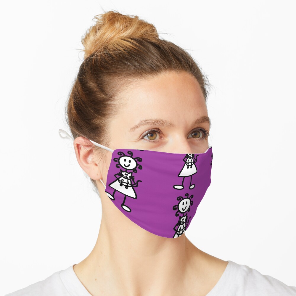 The girl with the curly hair - dark purple Mask
