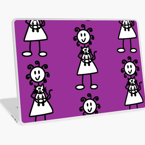 The girl with the curly hair - dark purple Laptop Skin