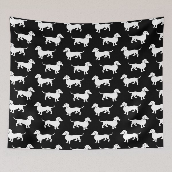 Item preview, Black and White Dachshund Pattern designed and sold by AntiqueImages.