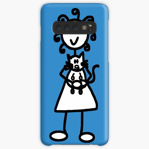 The Girl with the Curly Hair Holding Cat - Blue Samsung Galaxy Snap Case