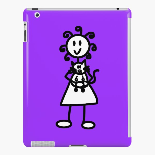 The Girl with the Curly Hair Holding Cat - Light Purple iPad Snap Case