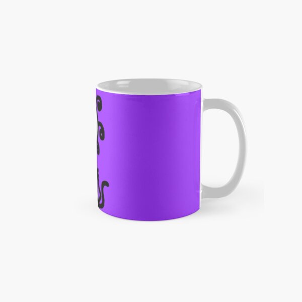 The Girl with the Curly Hair Holding Cat - Light Purple Classic Mug
