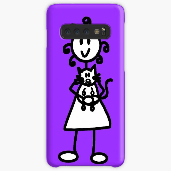 The Girl with the Curly Hair Holding Cat - Light Purple Samsung Galaxy Snap Case