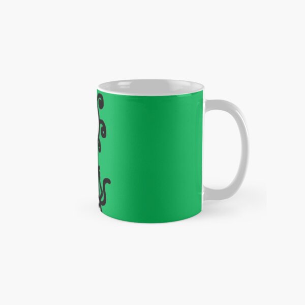 The Girl with the Curly Hair Holding Cat - Green Classic Mug