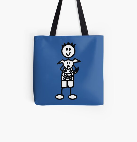 The boy with the spiky hair - mid blue All Over Print Tote Bag