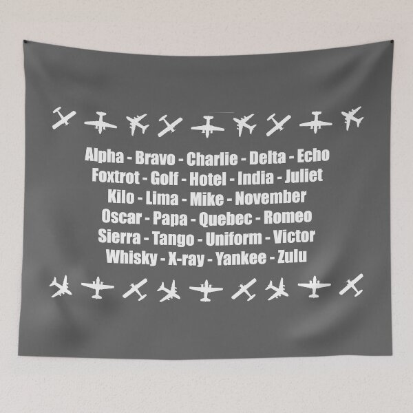 Item preview, Phonetic Alphabet White Aeroplanes Design designed and sold by CreativeTwins.