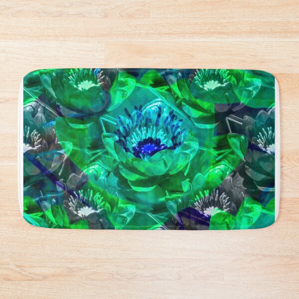 Item preview, Blue and green water lilies designed and sold by ivanoel.