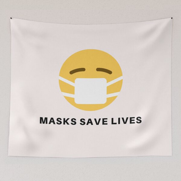 Item preview, Masks Save Lives - White designed and sold by fbym.