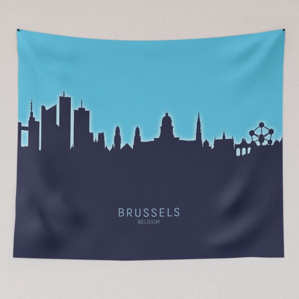 Item preview, Brussels Belgium Skyline designed and sold by ArtPrints.