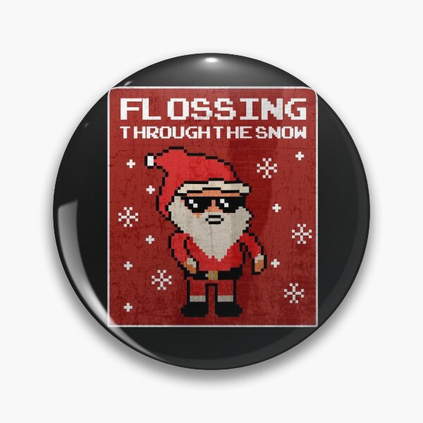 Item preview, Santa Flossing through the Snow gamer geek old school pixel style gift  designed and sold by alenaz.