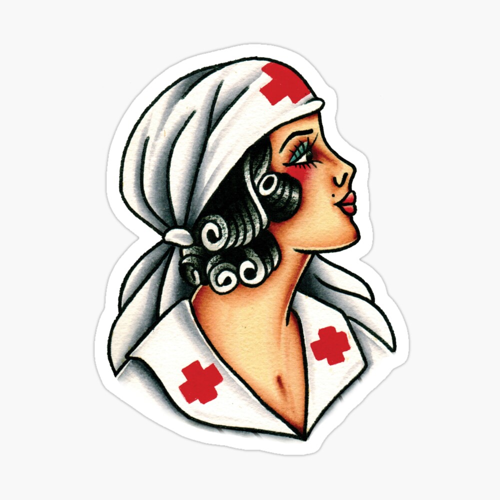 Vinyl Sticker, Nurse Sticker, Traditional Tattoo Sticker, Laptop Stickers,  Rockabilly, Vinyl Decal, Tattoo Nurse Sticker, Waterproof Sticker - Etsy