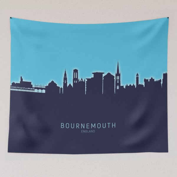 Aperçu de l'œuvre Bournemouth England Skyline créée et vendue par ArtPrints.