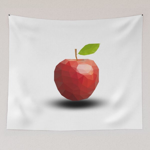 Item preview, Low Poly Red Apple Art – Modern Geometric Fruit Design designed and sold by OrangePoly.