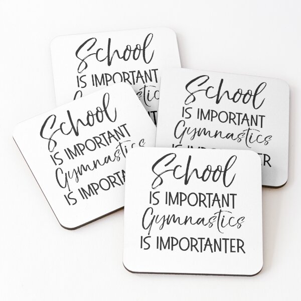 Item preview, School is Important Gymnastics is Importanter Gymnastics Quote designed and sold by TNDesignStudio.