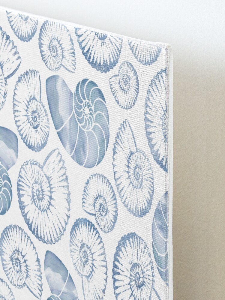 Alternate view of Blue nautilus shells pastel Mounted Print