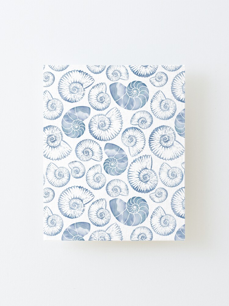 Alternate view of Blue nautilus shells pastel Mounted Print