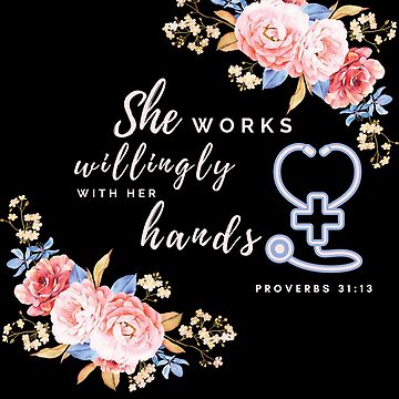 She Works Willingly With Her Hands, Proverbs 31:13, Catholic Stickers,  Bible Verse Sticker, Bible Journaling, Christian Stickers, Tailor 