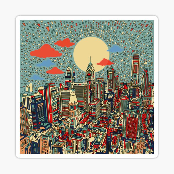 Philadelphia Sticker Sheet - Philly Skyline sticker - Vinyl Decal - La –  PhilaCarta