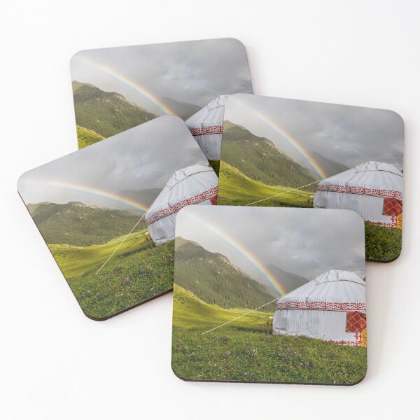 Item preview, Rainbow over Yurt in Kyrgyzstan, Central Asia designed and sold by TravelShots.