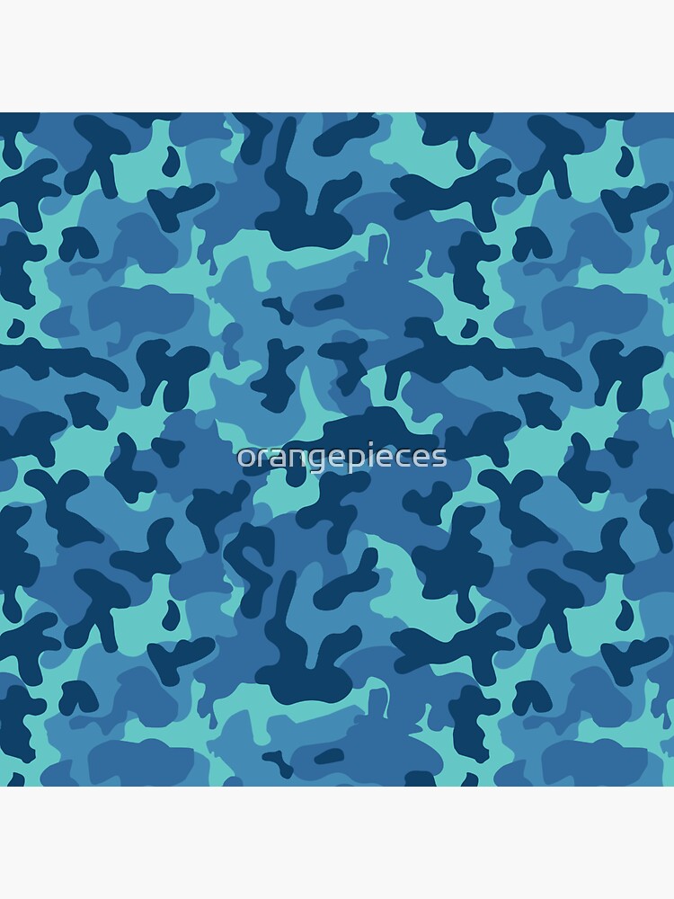 Sticker Blue Camouflage Texture Pattern-Mimetico Militare Blu