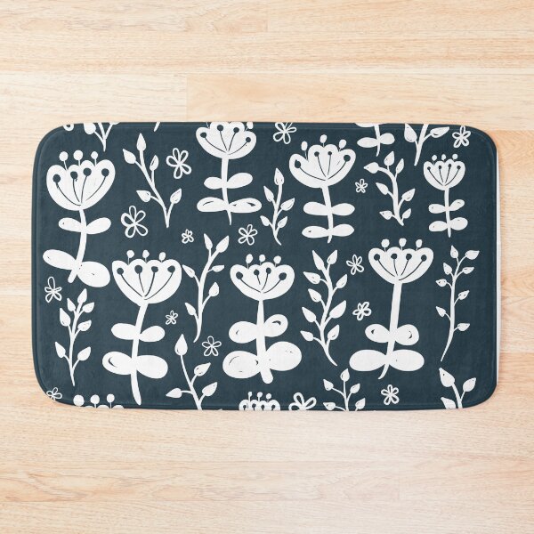 Item preview, Navy Blooms Retro Pattern designed and sold by SamOssie.
