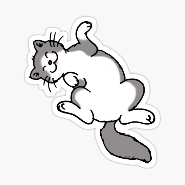 Grey & white kitty cat Sticker