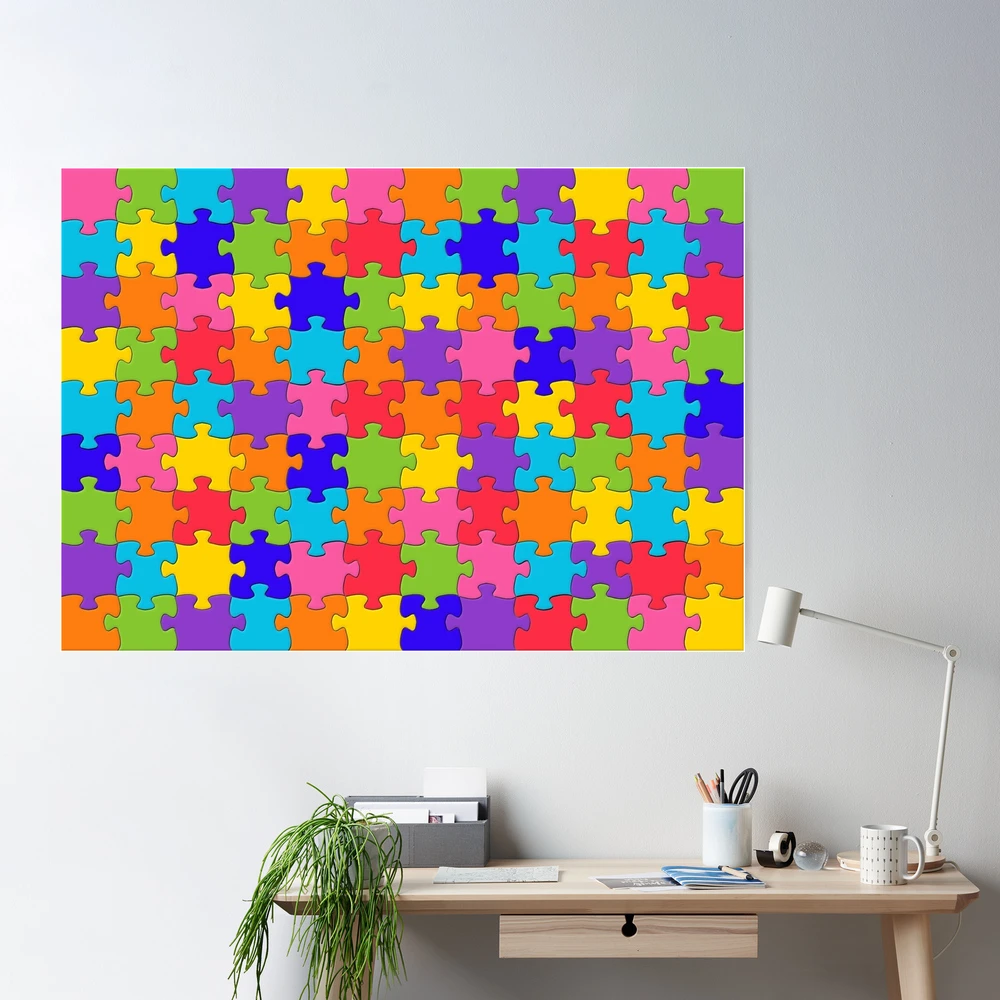 Poster Blank puzzle pieces 