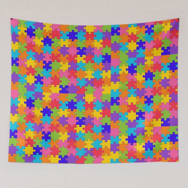 Item preview, Funny Colorful Jigsaw Solved Puzzle Pieces designed and sold by URSparklingShop.