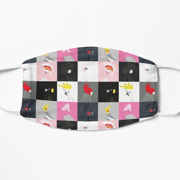 Cockatoo portrait tile pattern Flat Mask