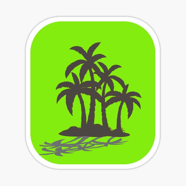 palm green and grey summer beach  Sticker