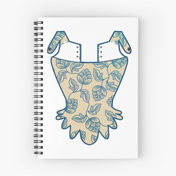 Item preview, 17th / 18th Century Stay Corset Blue Flower Pattern  designed and sold by RosalieReeves.