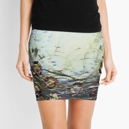 Poppy Circle 11 designed and created by (c) Janet Watson Art Mini Skirt