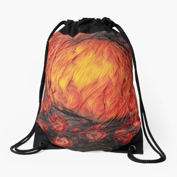Poppy Circle 12 designed and created by (c) Janet Watson Art Drawstring Bag