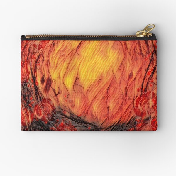 Poppy Circle 12 designed and created by (c) Janet Watson Art Zipper Pouch