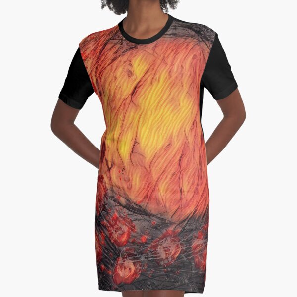 Poppy Circle 12 designed and created by (c) Janet Watson Art Graphic T-Shirt Dress