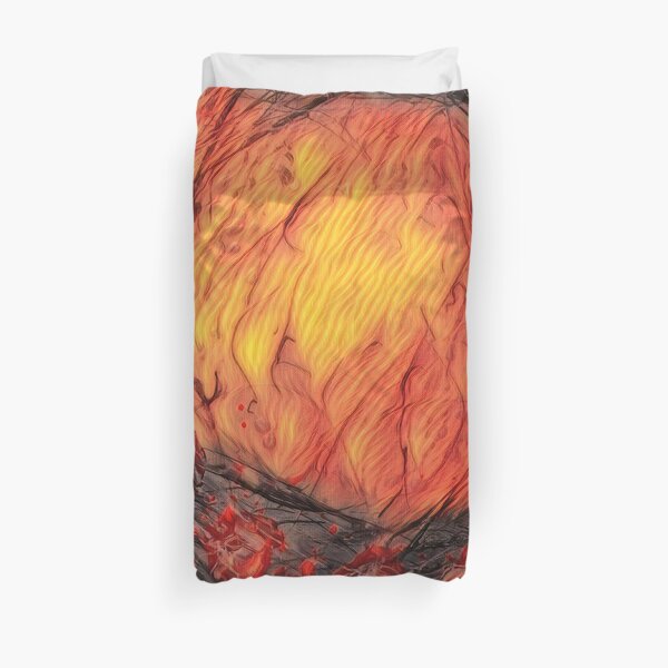Poppy Circle 12 designed and created by (c) Janet Watson Art Duvet Cover
