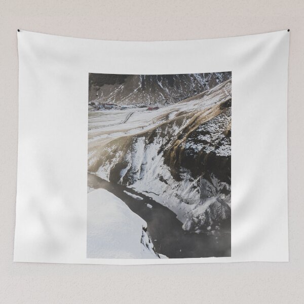 Item preview, Skógafoss waterfall's river, one of Iceland’s most famous waterfalls just before sunset designed and sold by michieldros.