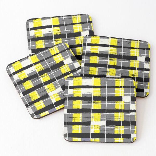Item preview, Grey, yellow, black and white modern plaid designed and sold by ackelly4.
