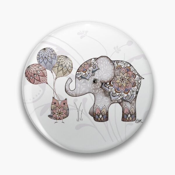 Item preview, Owl and Elephant Mandala Rose Pink designed and sold by Karin Taylor.