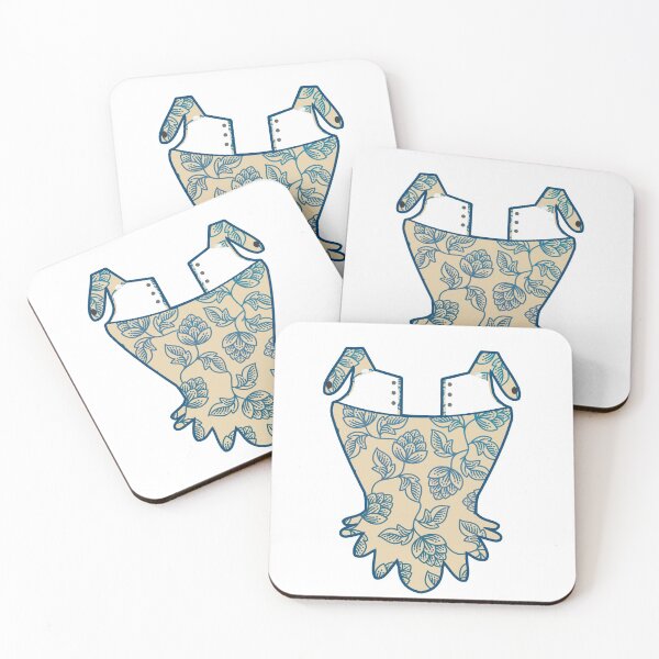 Item preview, 17th / 18th Century Stay Corset Blue Flower Pattern  designed and sold by RosalieReeves.