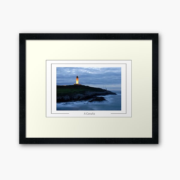 A Coruna Spain Torre de Hercules, lighthouse on the Galician Atlantic coast. Framed Art Print