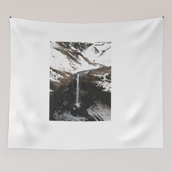 Item preview, Aerial view of Kvernufoss waterfall (Iceland) in winter designed and sold by michieldros.