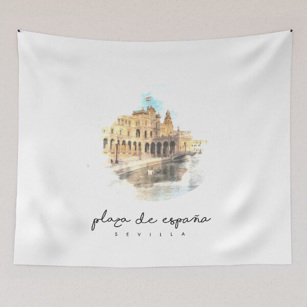 Item preview, SEVILLA - DESIGN - PLAZA ESPAÑA - WATERCOLOUR HANDMADE  designed and sold by Tropical Blood.