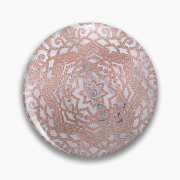 Item preview, Blooming rose gold mandalas on soft grey marble designed and sold by marbleco.
