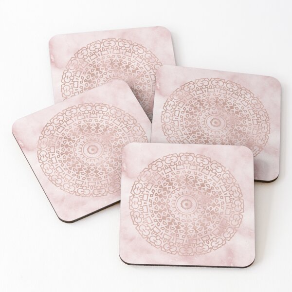 Item preview, Misty pink marble rose gold mandala designed and sold by marbleco.