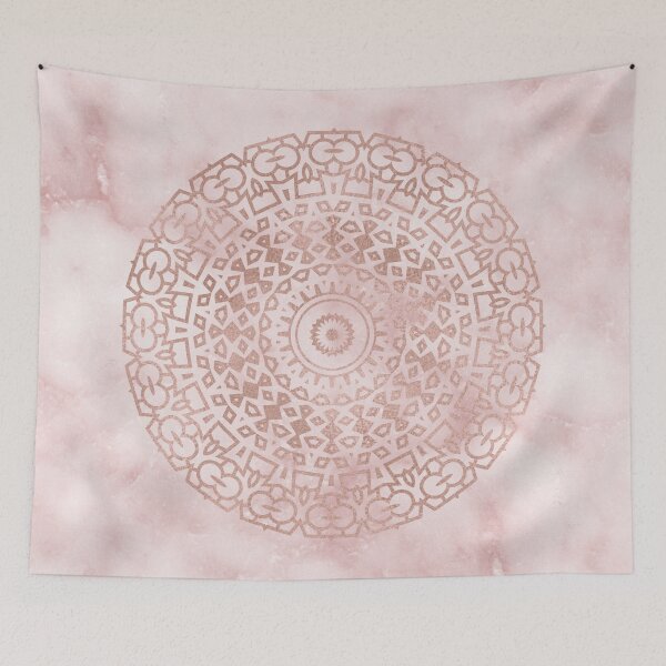 Item preview, Misty pink marble rose gold mandala designed and sold by marbleco.