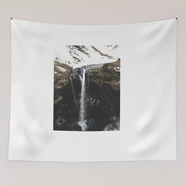 Item preview, Kvernufoss waterfall (Iceland) in winter seen from above designed and sold by michieldros.