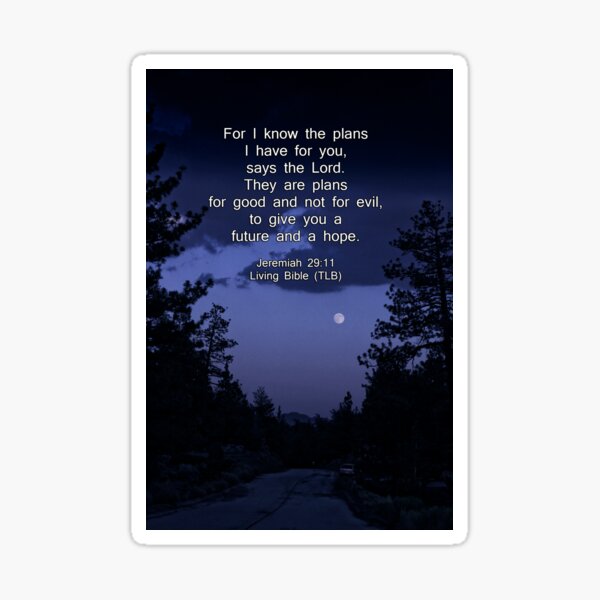 Bible Verse: Jeremiah 29:11 Words of Hope for the Future Sticker